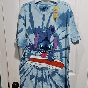Disney Stitch Tie-Dye Surfing T-Shirt